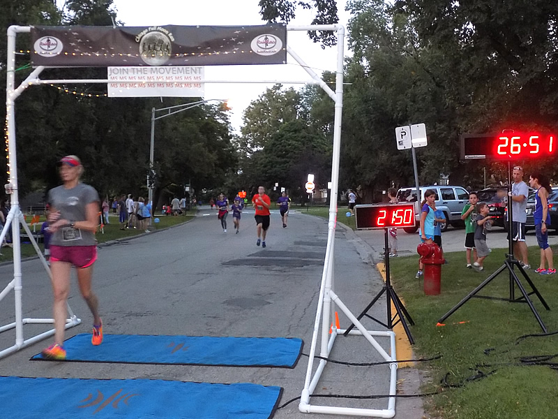 Chicago Full Moon Run Action at the Finish Line