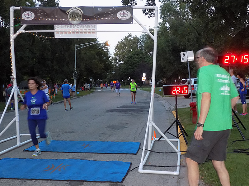Chicago Full Moon Run Action at the Finish Line