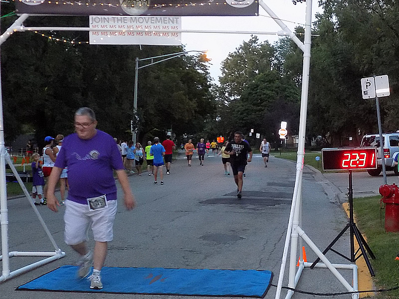 Chicago Full Moon Run Action at the Finish Line