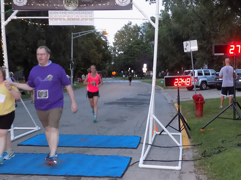 Chicago Full Moon Run Action at the Finish Line