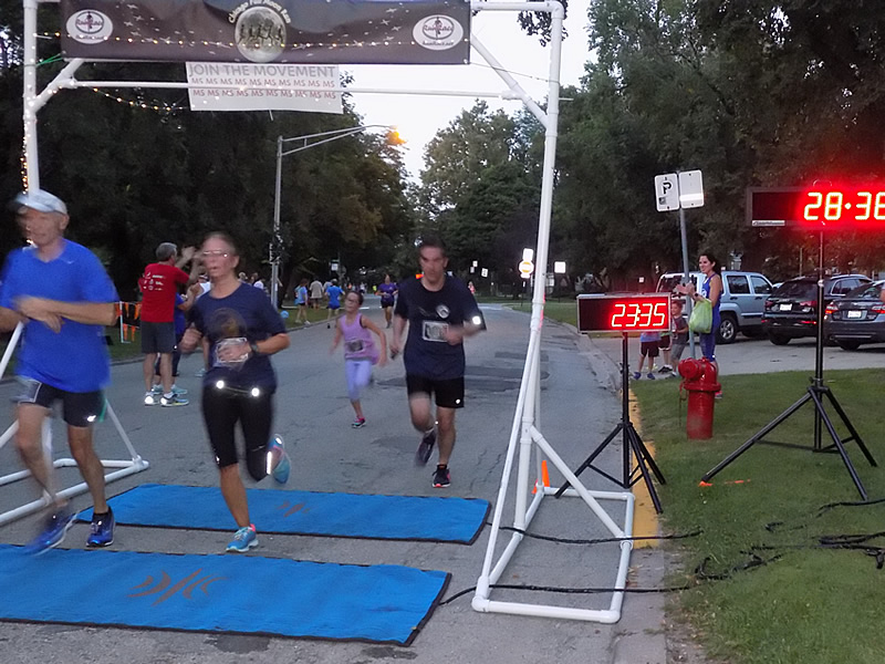 Chicago Full Moon Run Action at the Finish Line