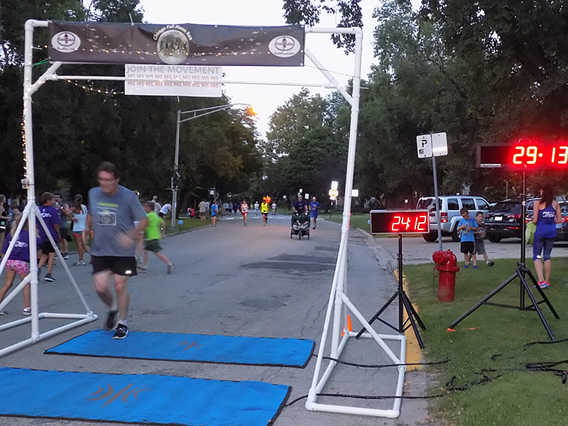 Chicago Full Moon Run Action at the Finish Line