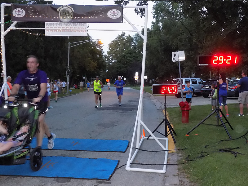 Chicago Full Moon Run Action at the Finish Line