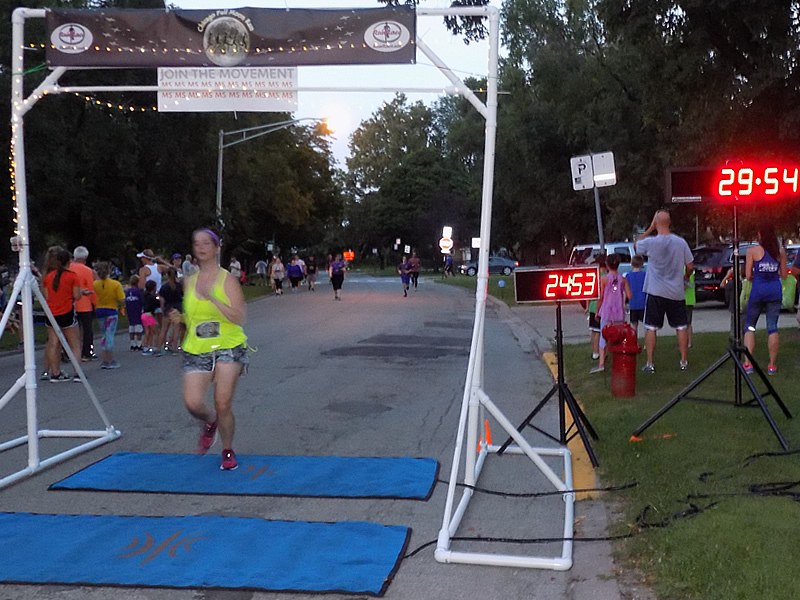 Chicago Full Moon Run Action at the Finish Line
