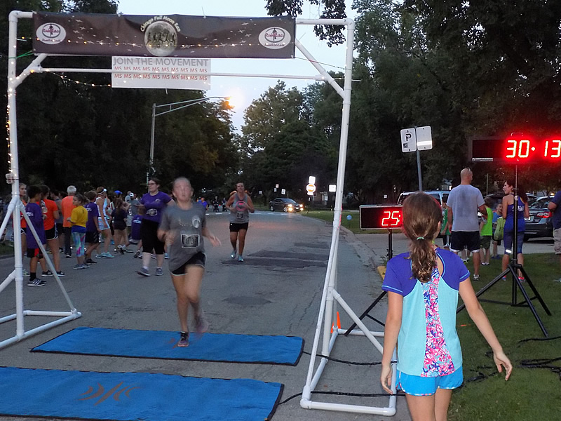 Chicago Full Moon Run Action at the Finish Line