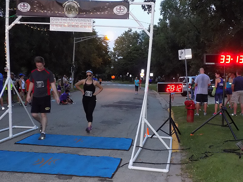 Chicago Full Moon Run Action at the Finish Line