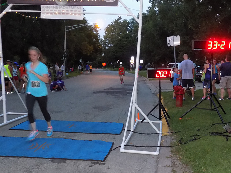 Chicago Full Moon Run Action at the Finish Line
