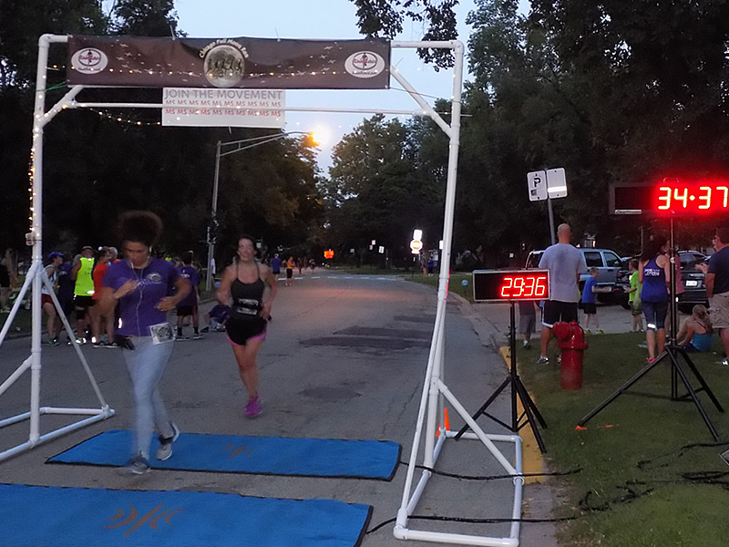 Chicago Full Moon Run Action at the Finish Line