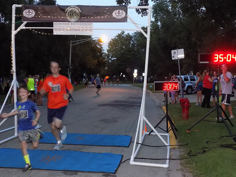Chicago Full Moon Run Action at the Finish Line