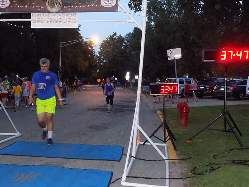 Chicago Full Moon Run Action at the Finish Line