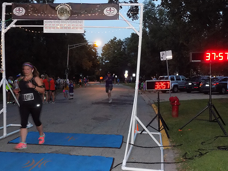 Chicago Full Moon Run Action at the Finish Line