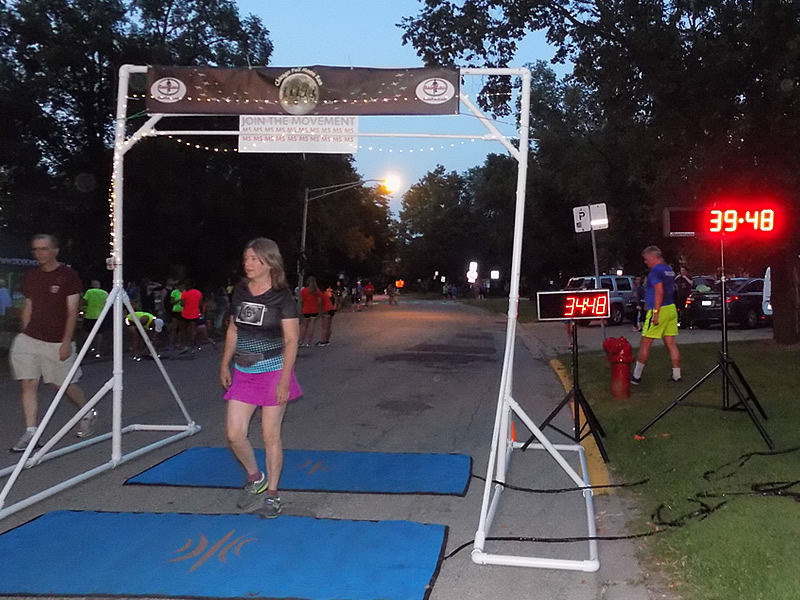 Chicago Full Moon Run Action at the Finish Line