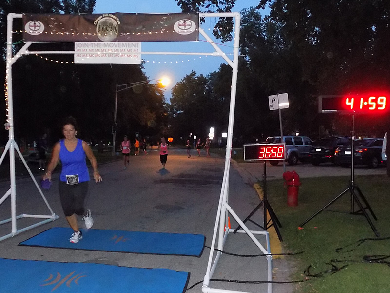 Chicago Full Moon Run Action at the Finish Line