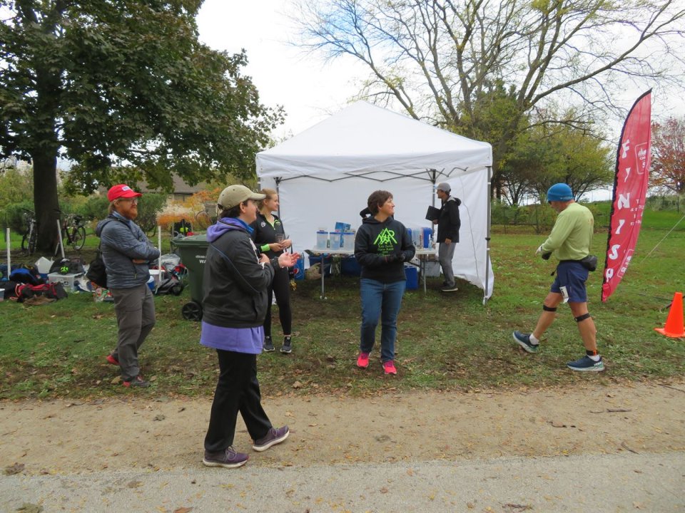 Action at Foster Beach Aid Station, Start/Finish Area