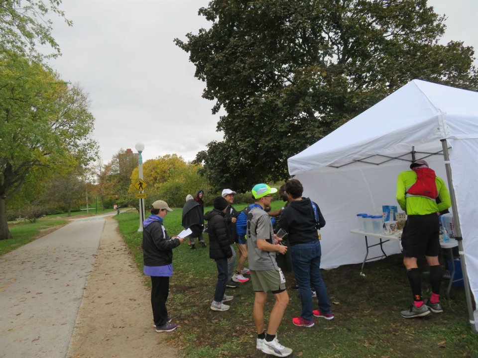 Action at Foster Beach Aid Station, Start/Finish Area
