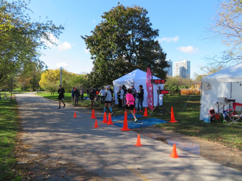 Action at Foster Beach Aid Station, Start/Finish Area