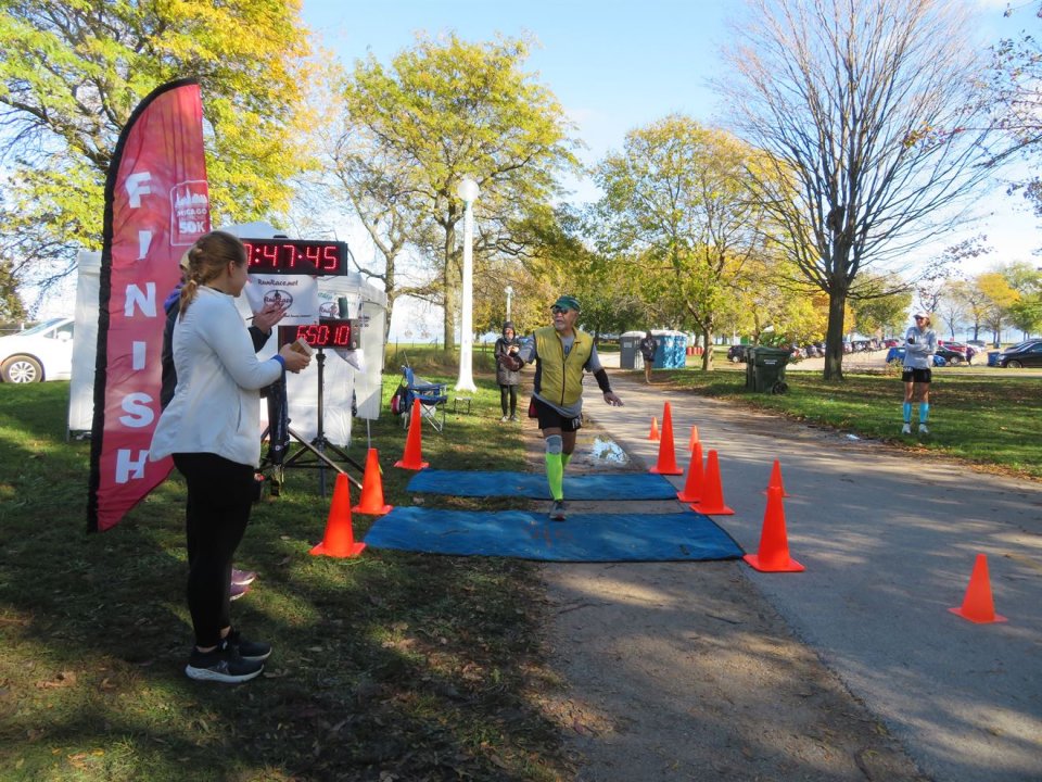 Action at Foster Beach Aid Station, Start/Finish Area