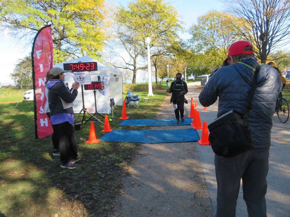 Action at Foster Beach Aid Station, Start/Finish Area