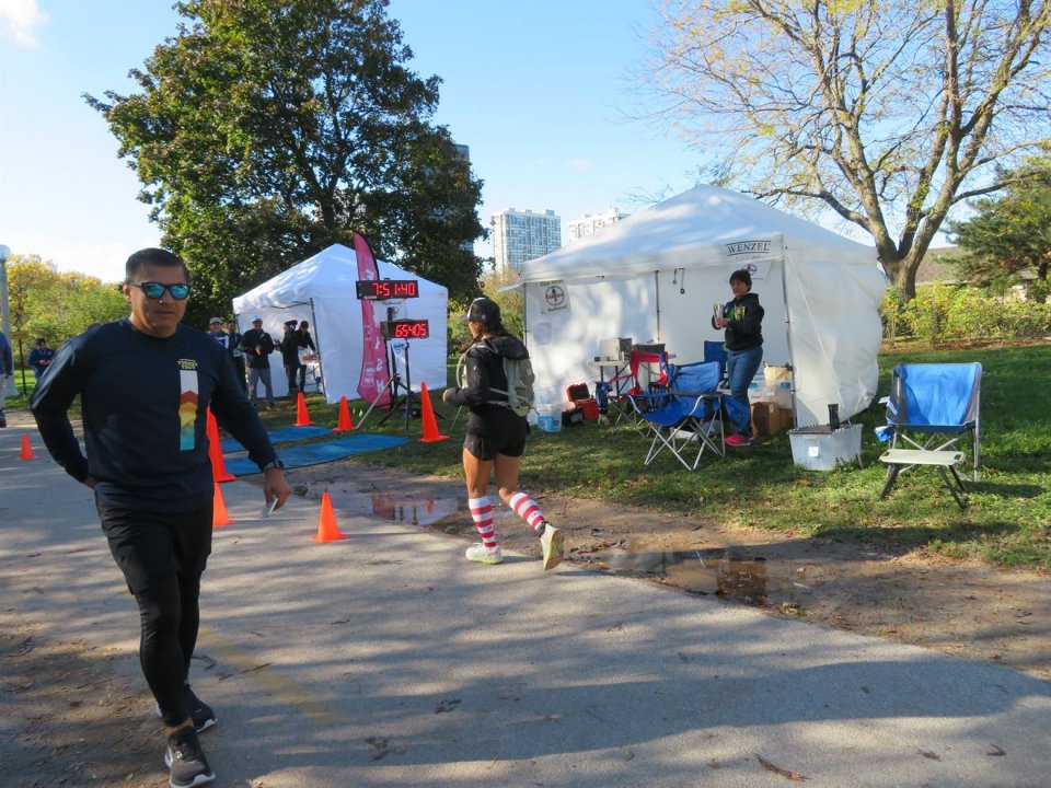 Action at Foster Beach Aid Station, Start/Finish Area