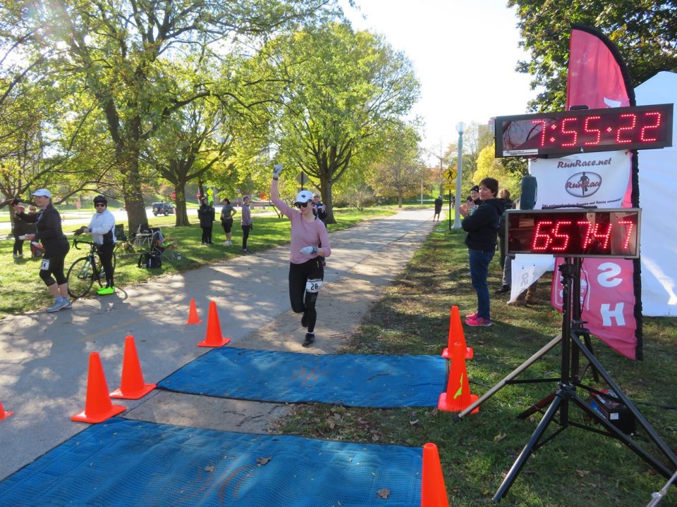 Action at Foster Beach Aid Station, Start/Finish Area