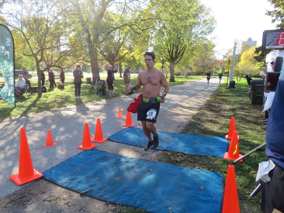 Action at Foster Beach Aid Station, Start/Finish Area
