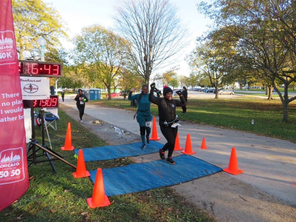 Action at Foster Beach Aid Station, Start/Finish Area