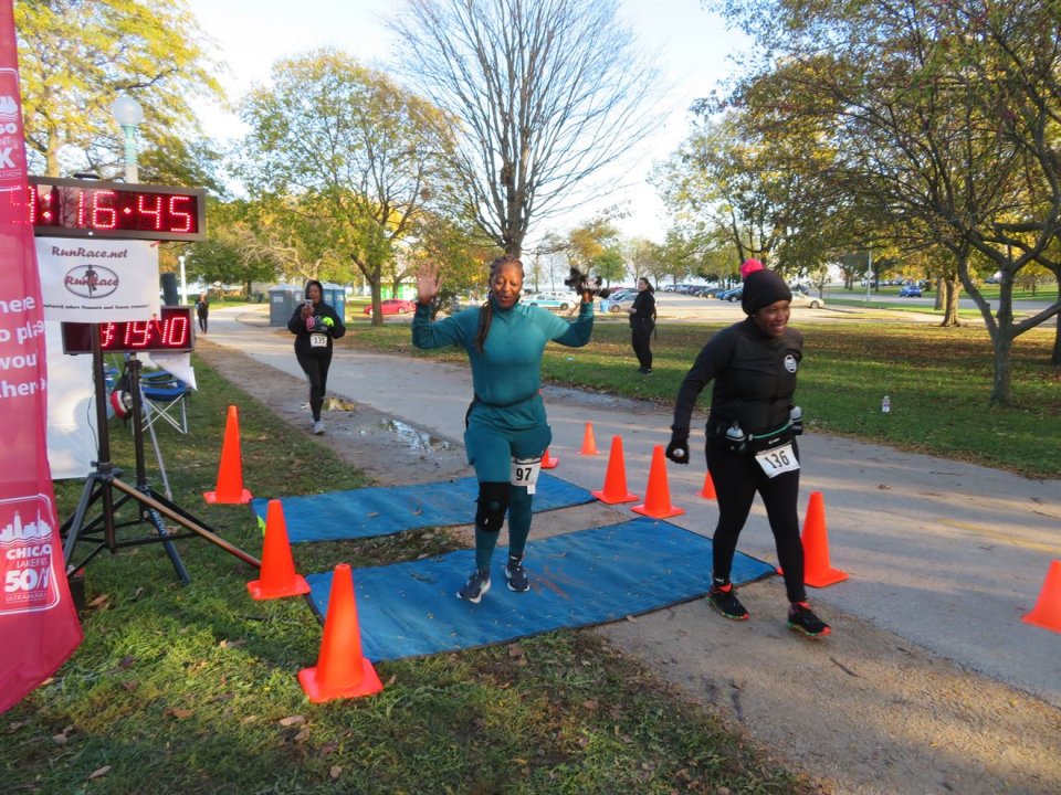 Action at Foster Beach Aid Station, Start/Finish Area