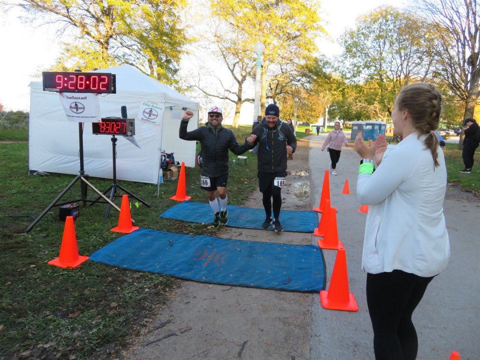 Action at Foster Beach Aid Station, Start/Finish Area