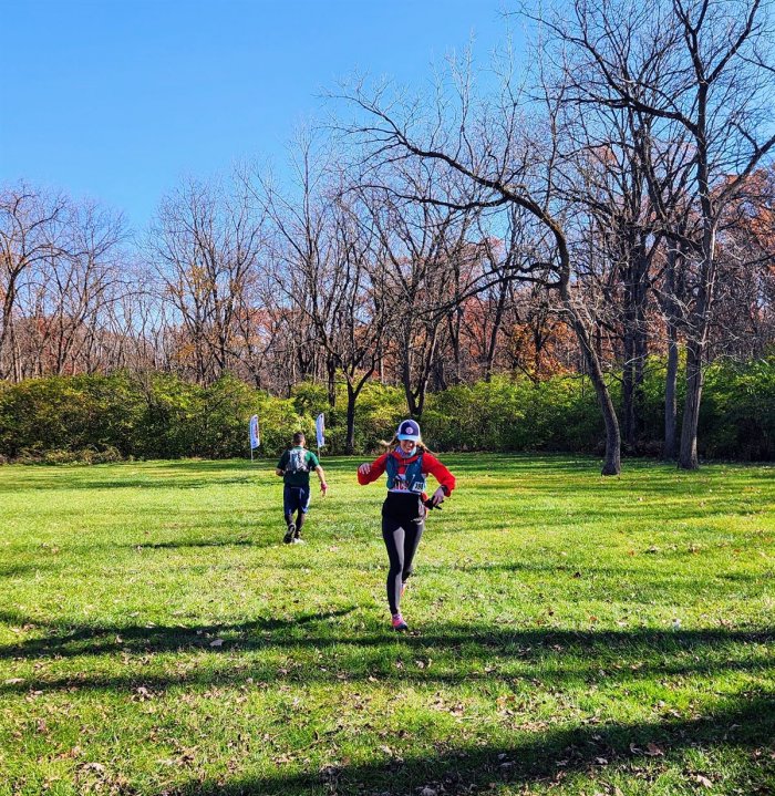 Action at Palos Park Woods North Start/Finish Area : Michelle's Phone...