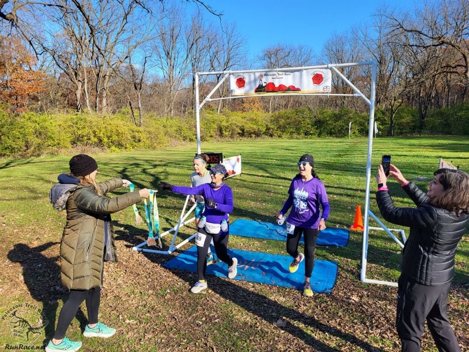 Action at Palos Park Woods North Start/Finish Area...